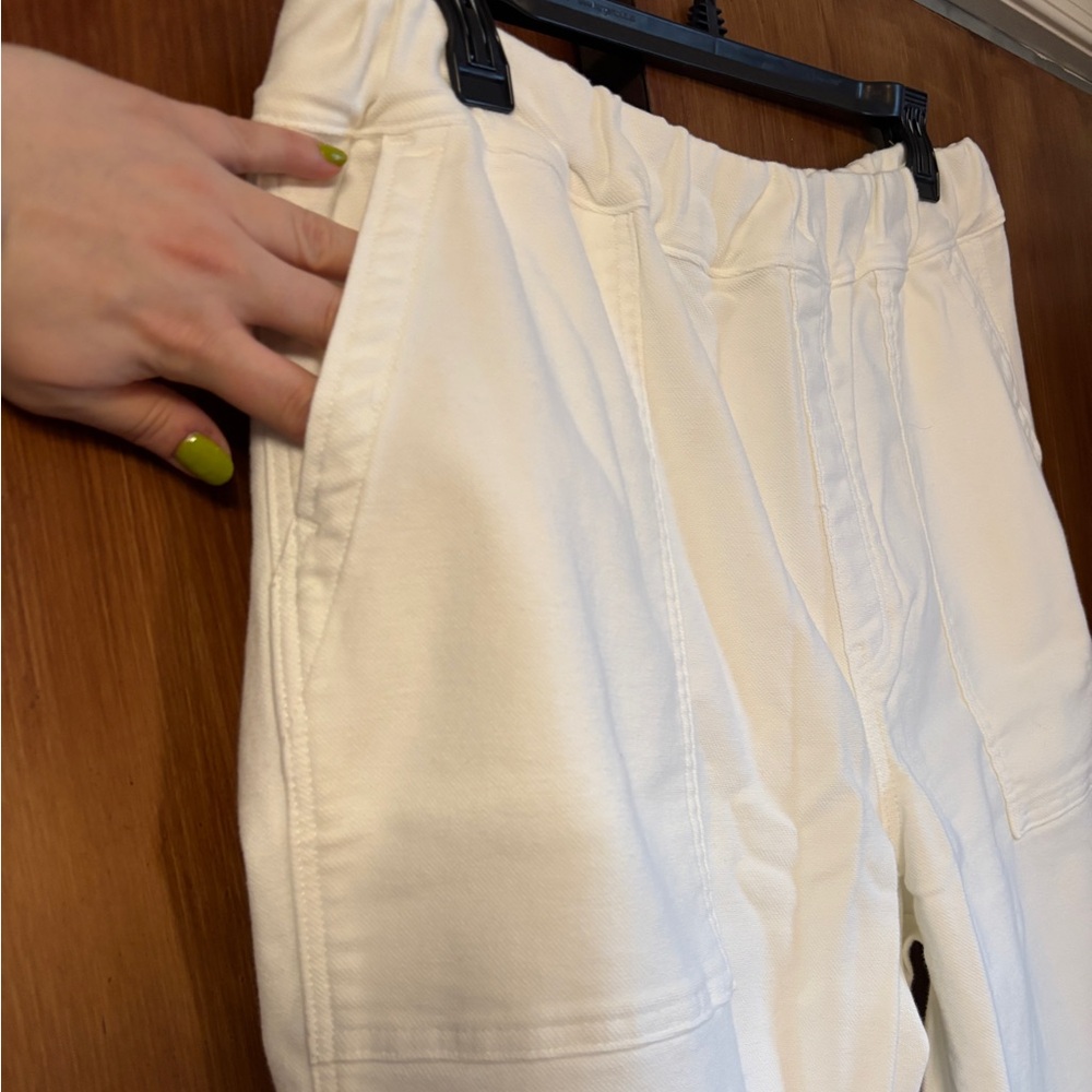 NWT Madewell Tapered-Leg Utility Pant | Pull-On, White, Cotton | Women’s Plus 1X - Picture 10 of 15